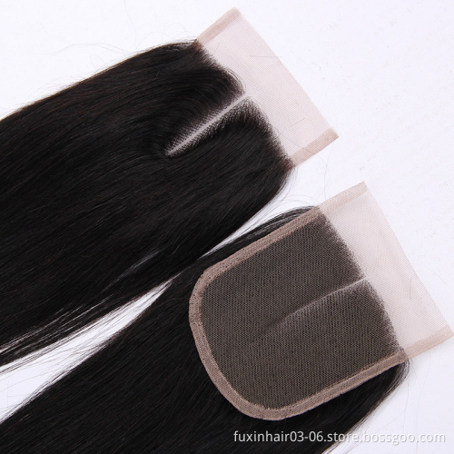 Wholesale 100% Human Hair Unprocessed Virgin Natural Brazilian Remy Hair 4x4 Lace Closure Straight